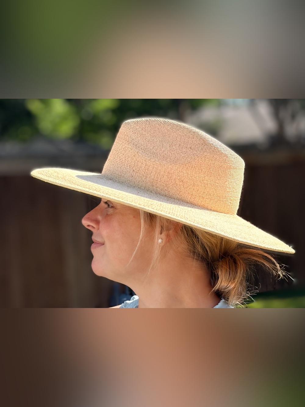 Handwoven Wide-Brim Straw Sun Hat - Natural Tan Haus of Trade Size Large - Picture 11 of 13